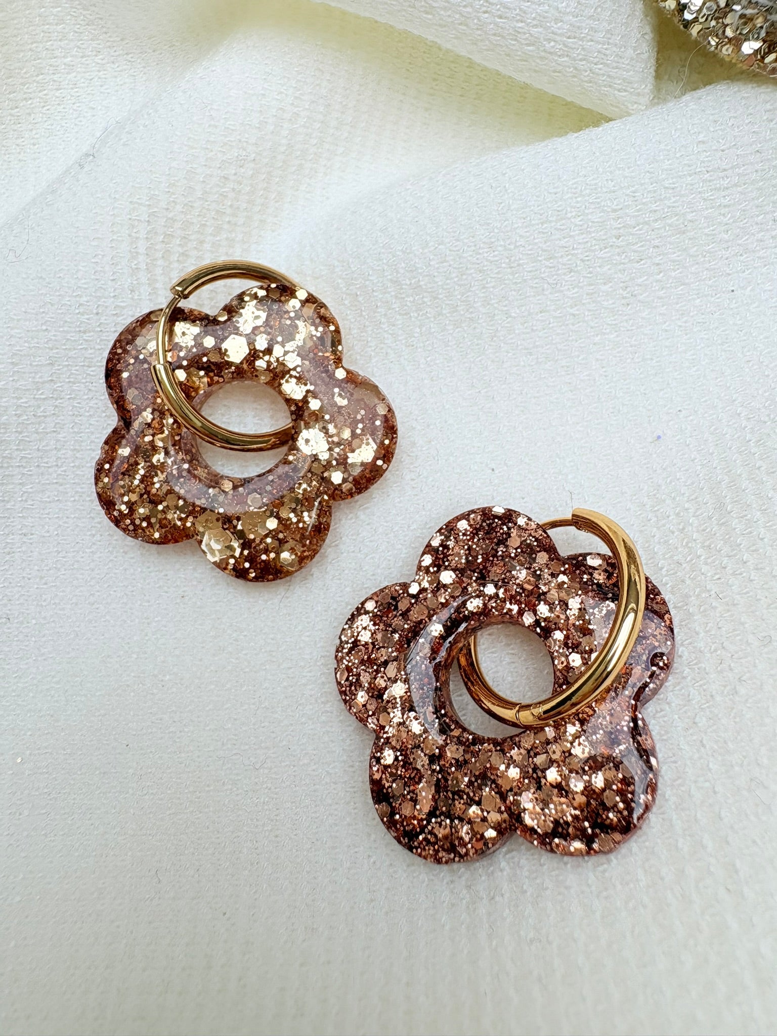 Eternelles in Paillettes - Boucles d'oreilles Fleurs