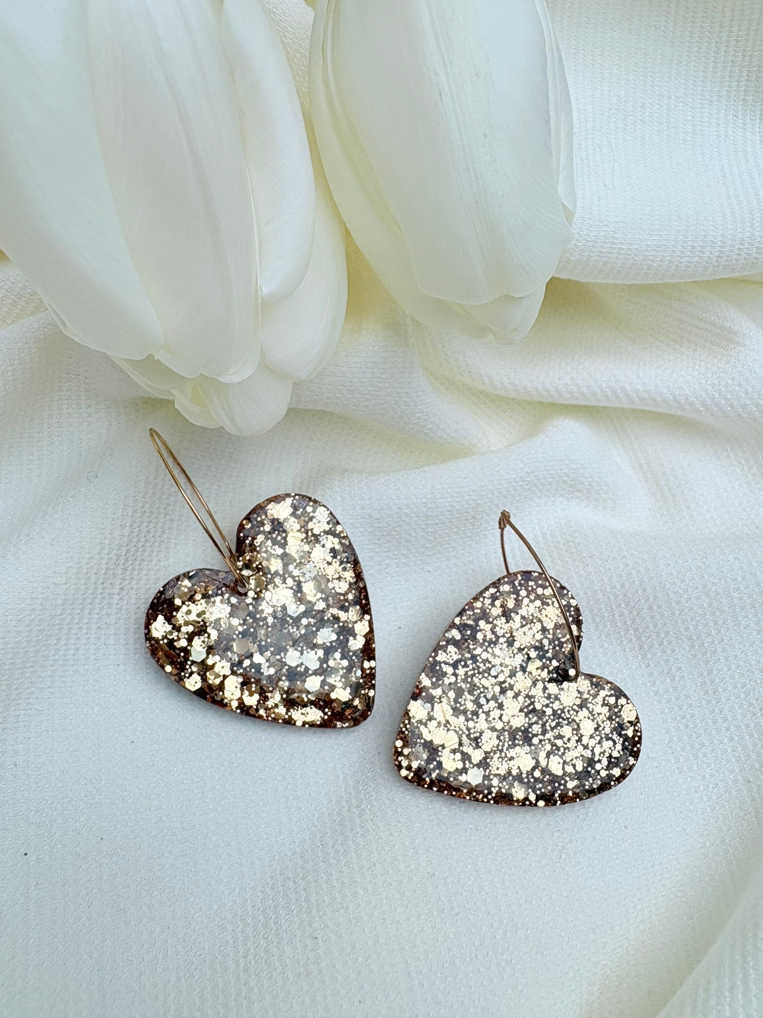 Eternelles in Paillettes - Boucles d'oreilles Cœurs