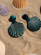 Les grands coquillages 🐚 - Vert irisé et paillettes dorées