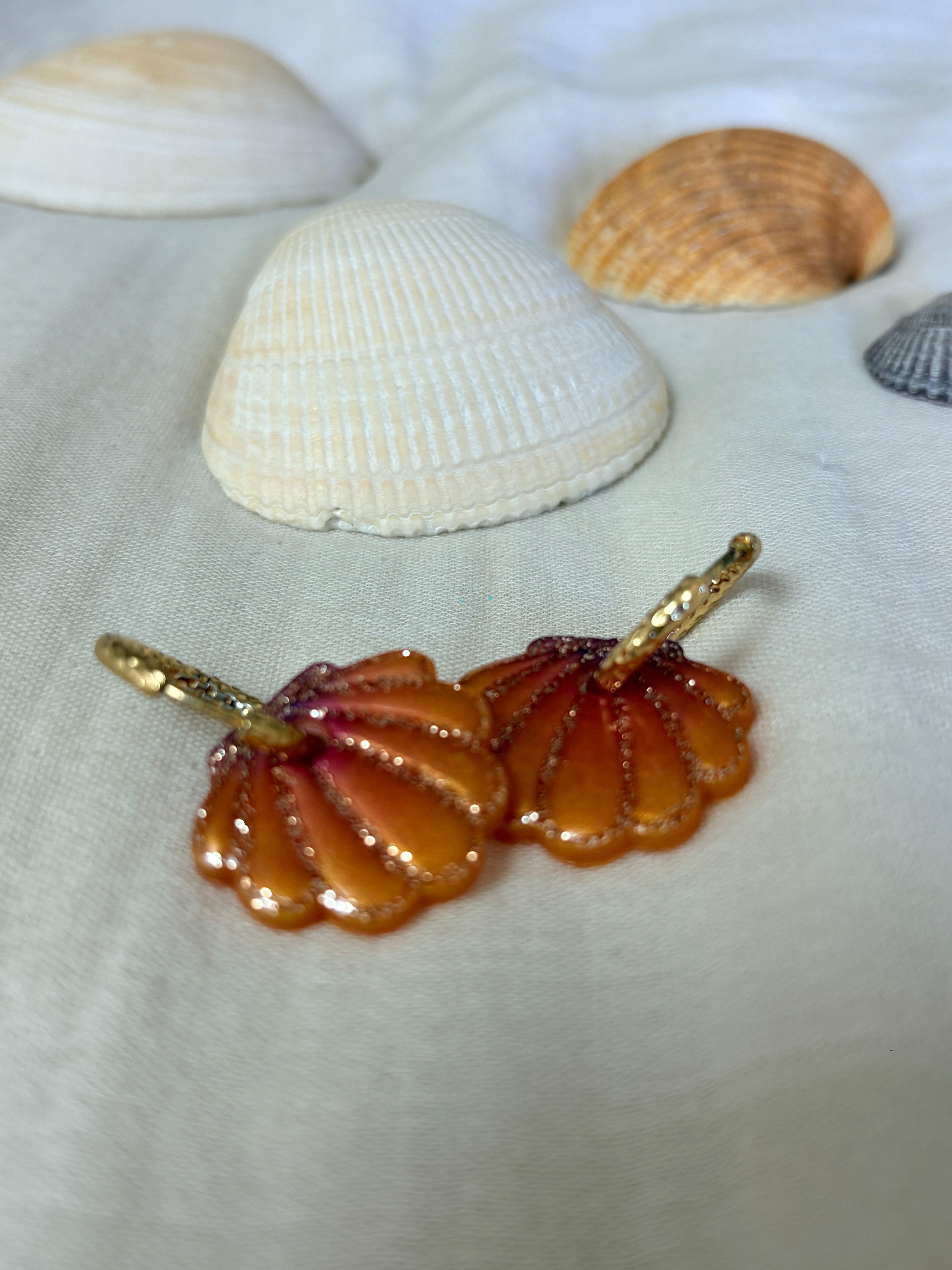 Coquillages Sunset & Paillettes dorées (sans créole)