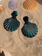 Les grands coquillages 🐚 - Vert irisé et paillettes dorées