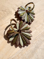 Pampilles Palmiers Vert Matcha multicolores - irisées, pastel et paillettes
