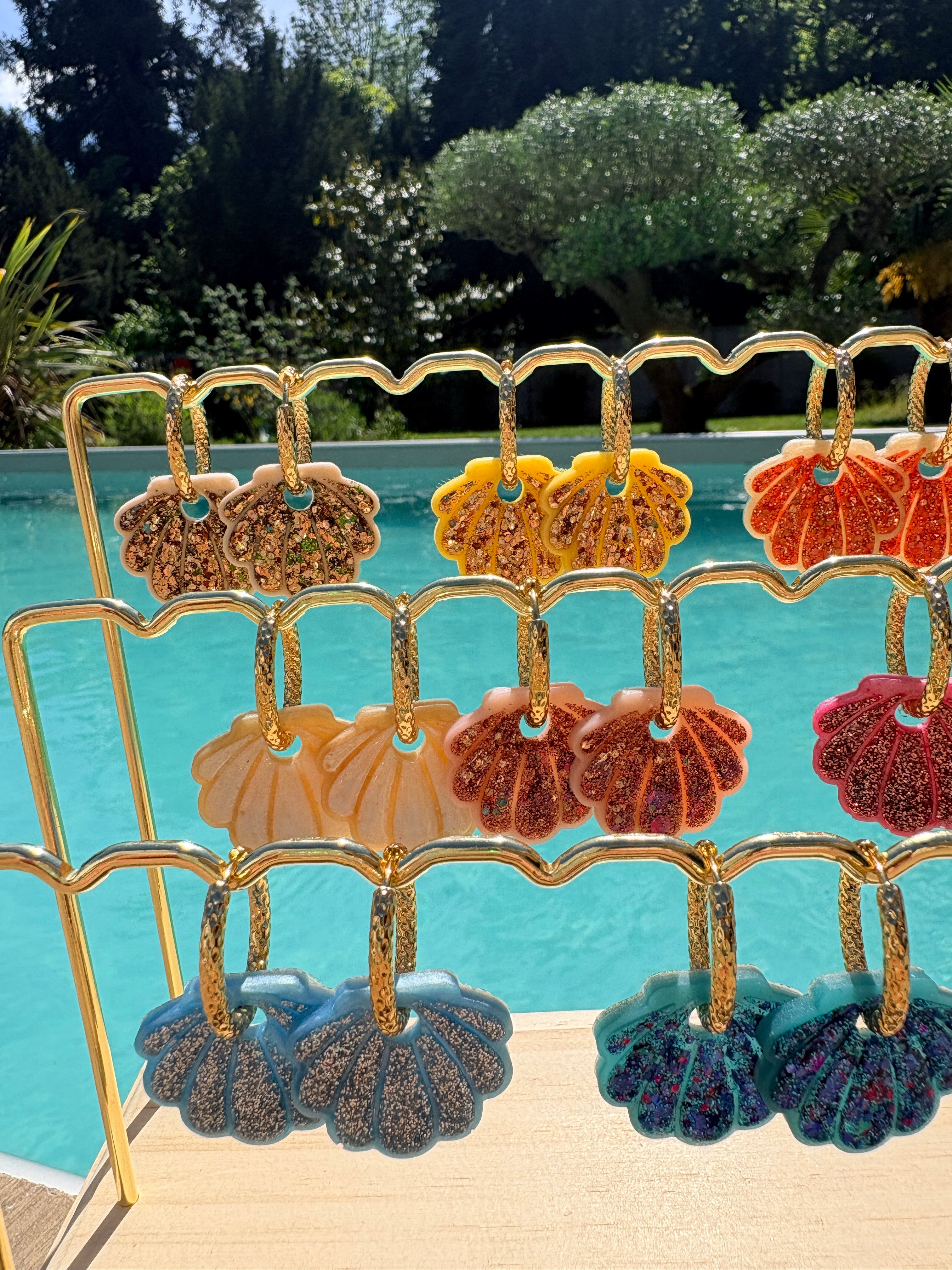 Coquillages Jaune & Paillettes dorées (sans créole)