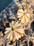Pampilles Palmiers jaunes multicolores - irisées, pastel et paillettes