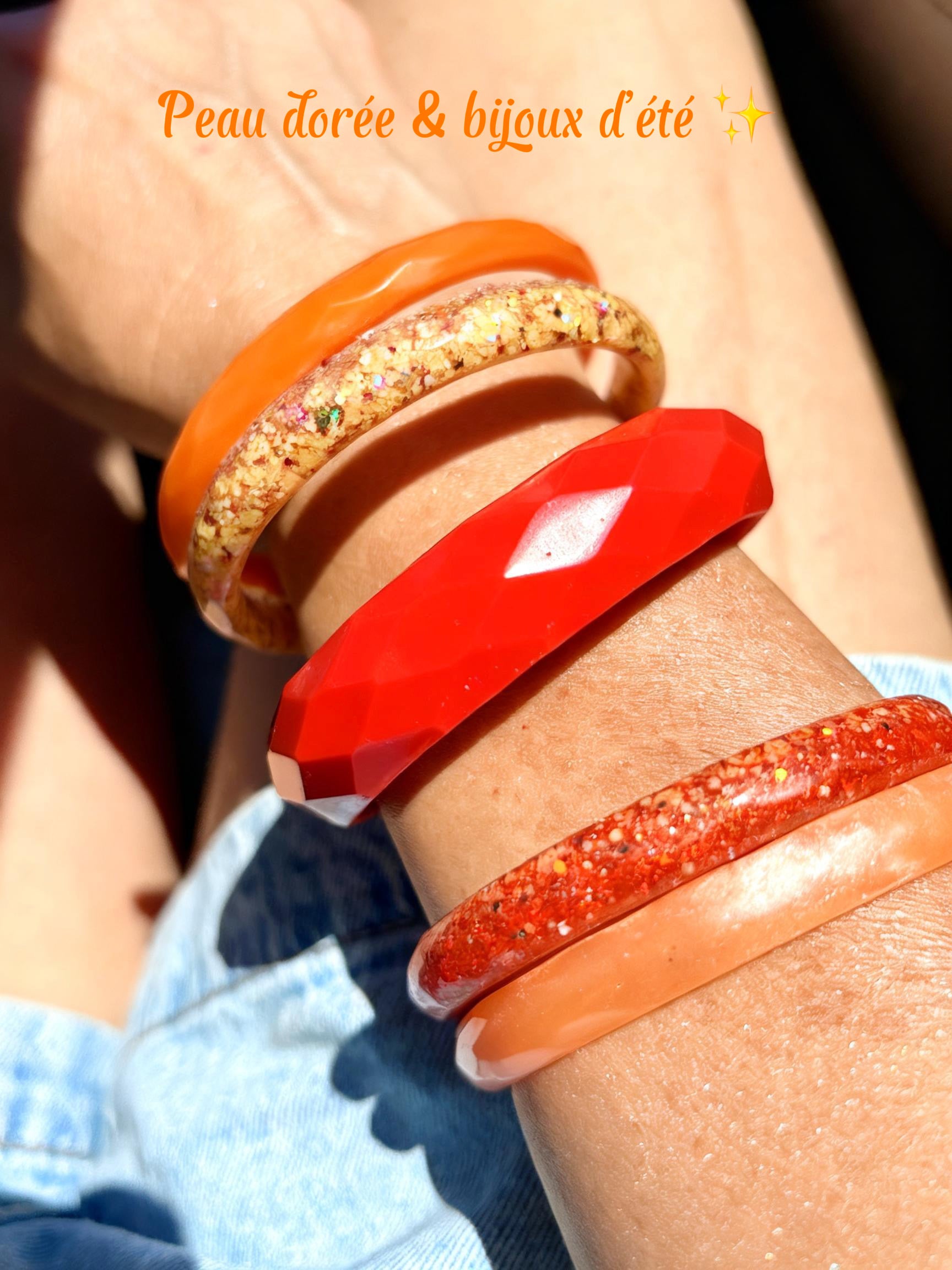 Les joncs simples ORANGE & CORAIL