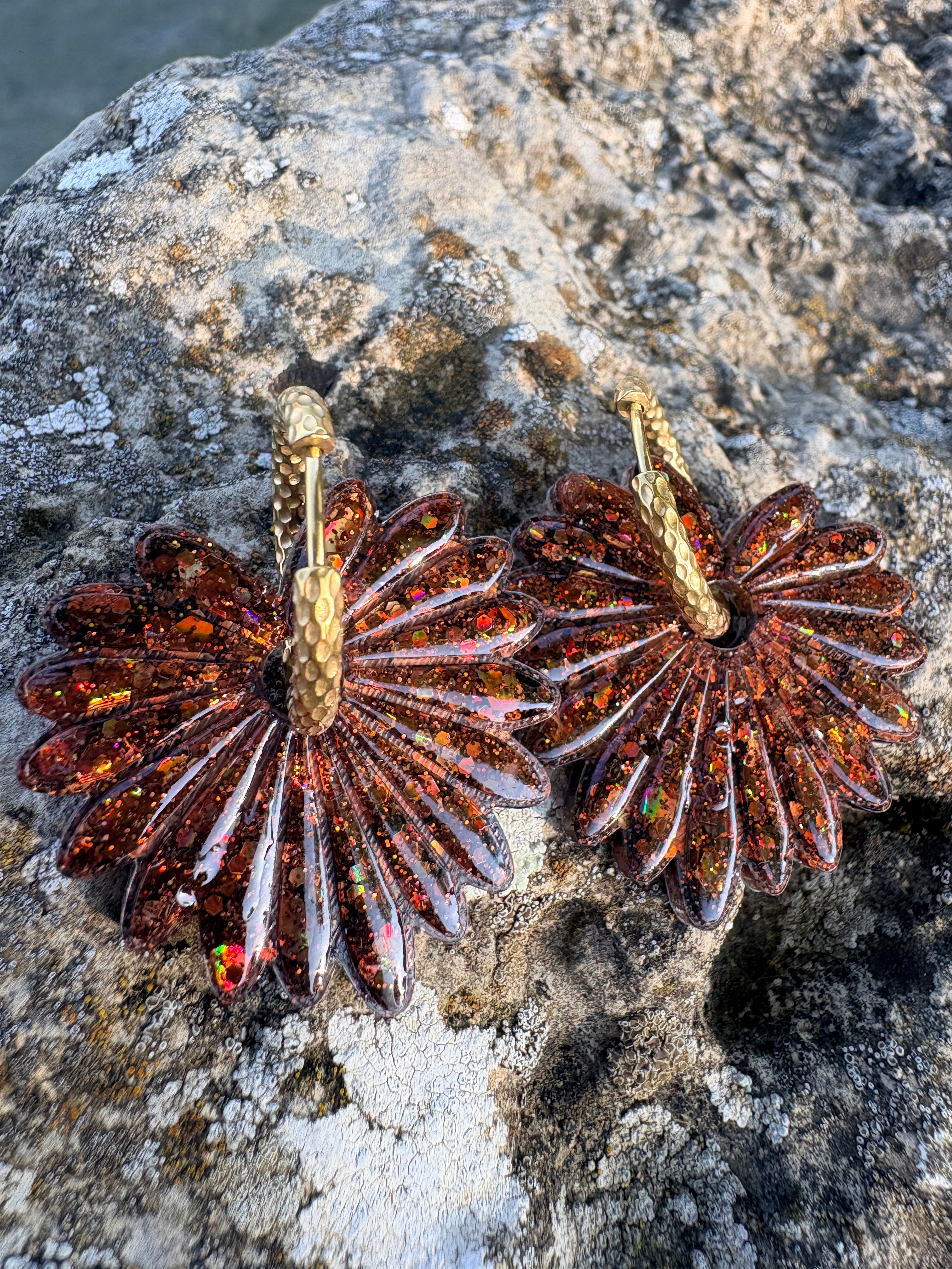 Pampilles Palmiers Marrons pailletées