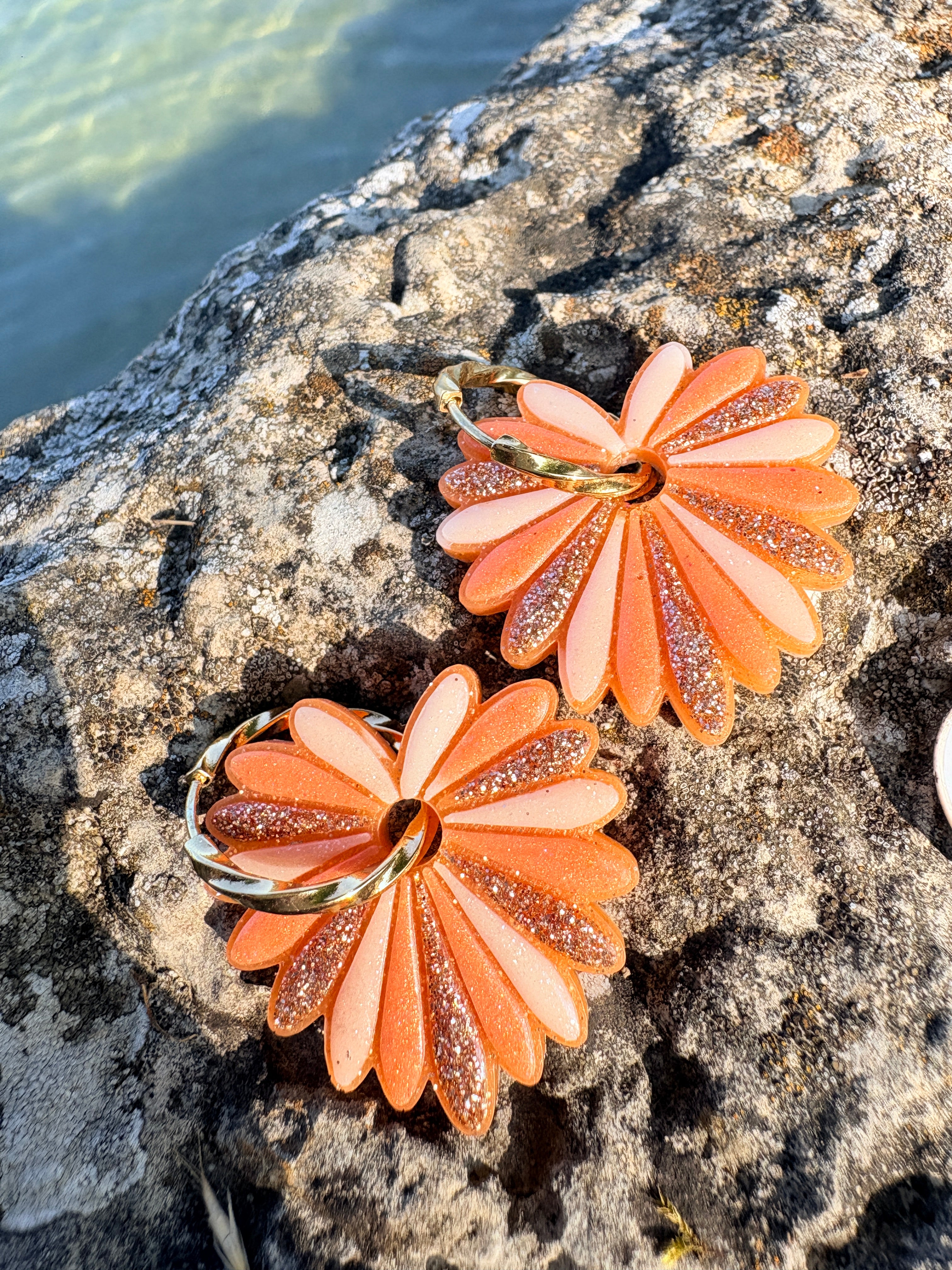 Pampilles Palmiers Corail multicolores - irisées, pastel et paillettes