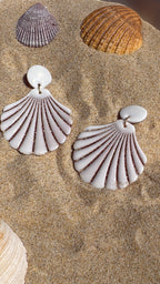 Les grands coquillages 🐚 - Blanc irisé et paillettes dorées