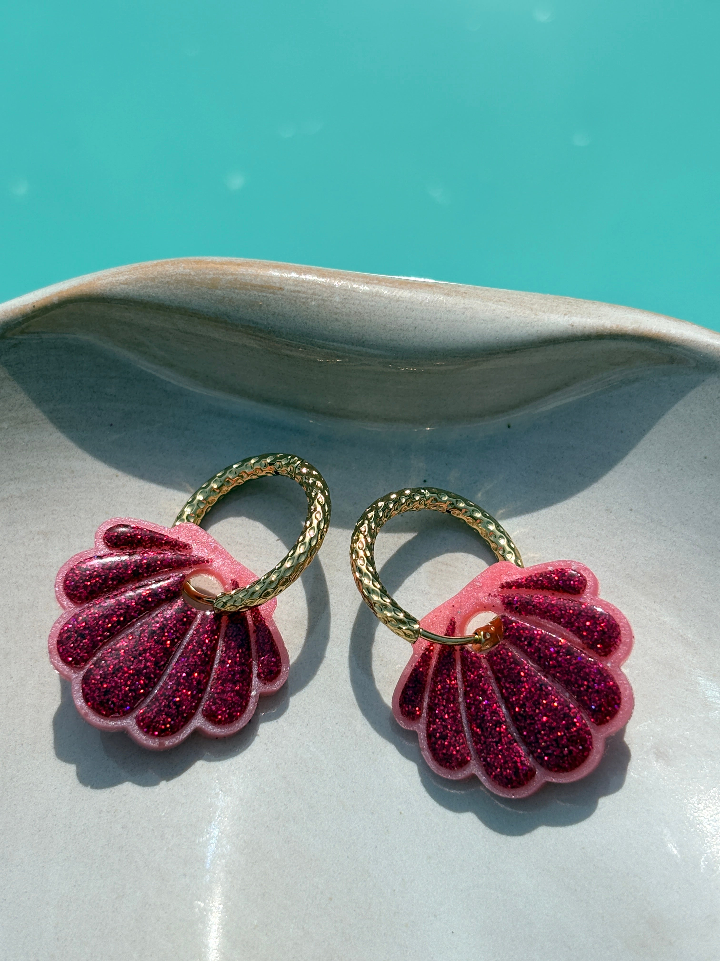 Coquillages Rose & Paillettes Rose fushia (sans créole)