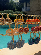 Coquillages Bleu ciel & Paillettes argentées (sans créole)