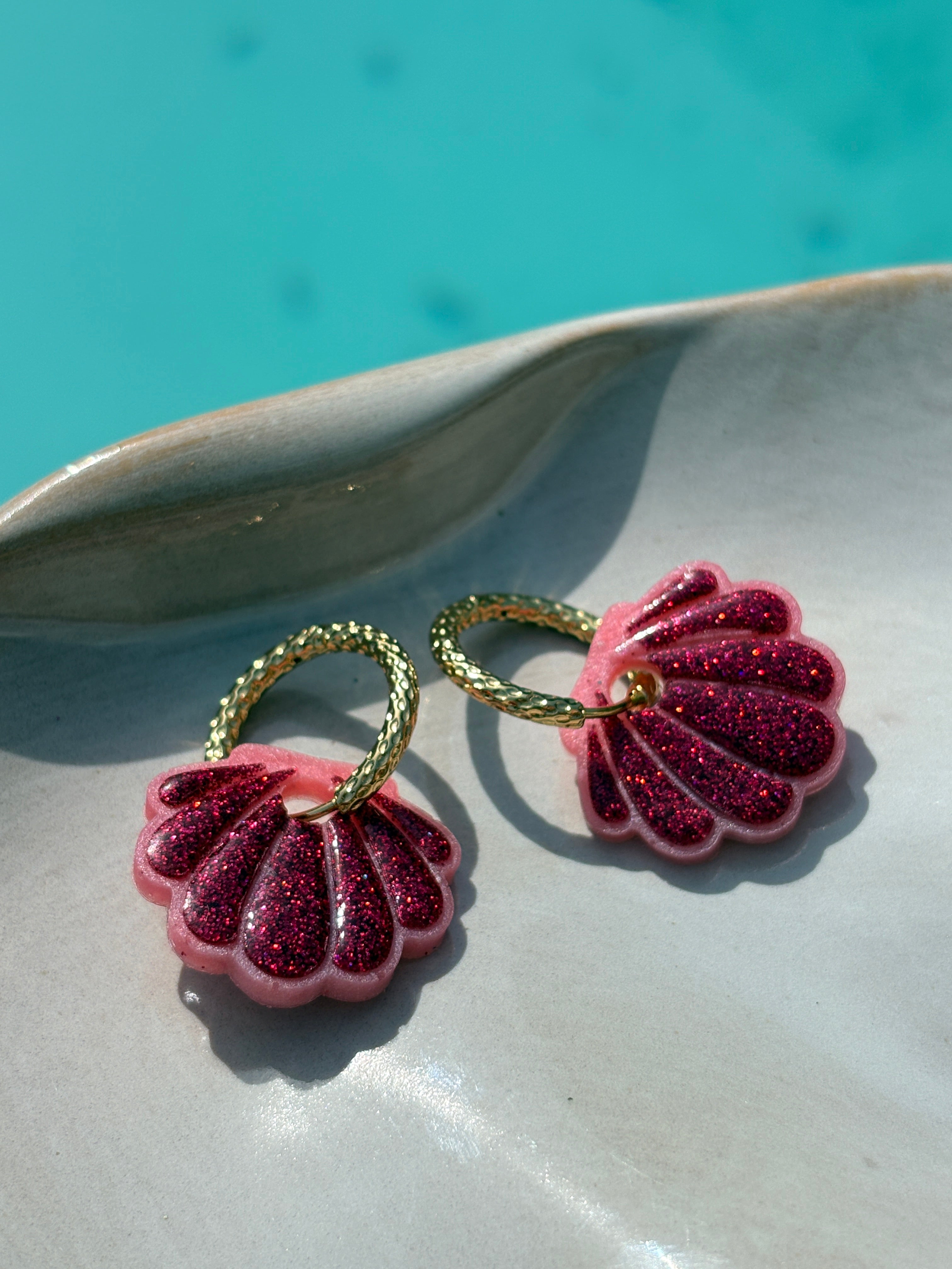 Coquillages Rose & Paillettes Rose fushia (sans créole)
