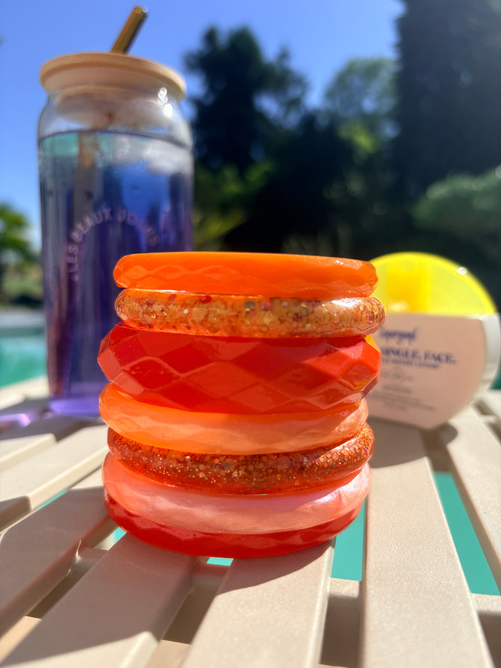 Les joncs larges ORANGE & CORAIL