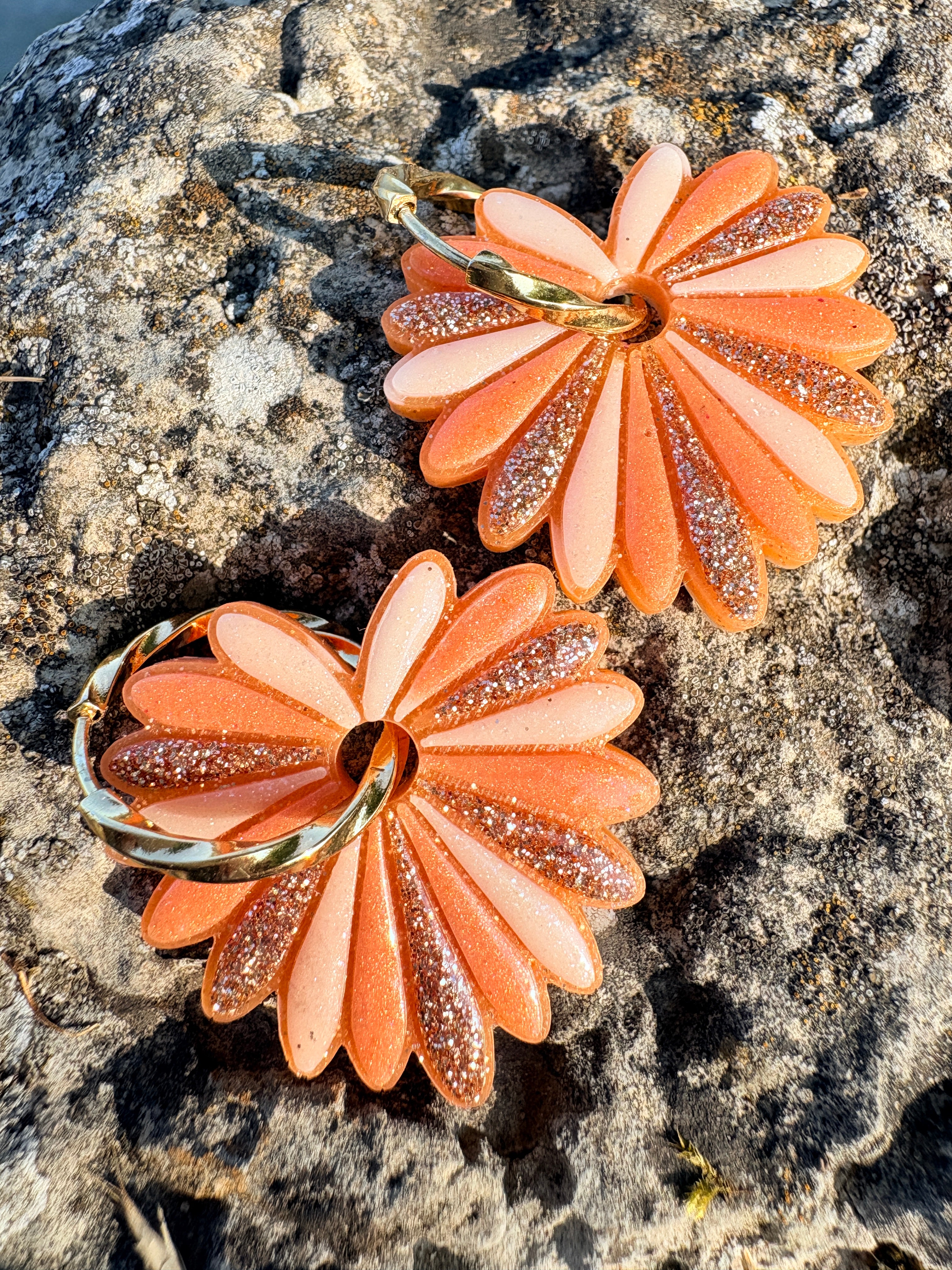 Pampilles Palmiers Corail multicolores - irisées, pastel et paillettes