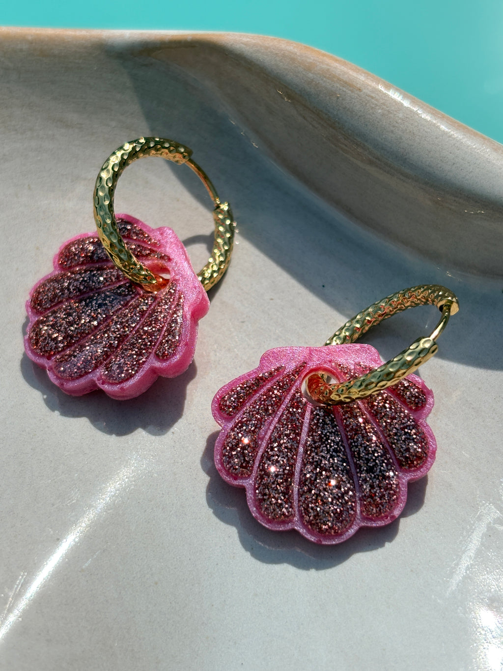 Coquillages Rose & Paillettes Rose clair (sans créole)