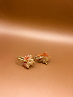 Pampilles Feuilles d’Erable (sans créole ) - Marrons & paillettes dorées