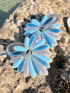 Pampilles Palmiers Bleues multicolores - irisées, pastel et paillettes