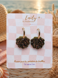 Coquillages Vert Bronze et Paillettes dorées et marrons (sans créoles)