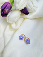 Pampilles Fleurs - taille S - Lilas pailleté (sans créoles)