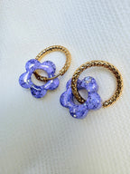 Pampilles Fleurs - taille S - Lilas pailleté (sans créoles)