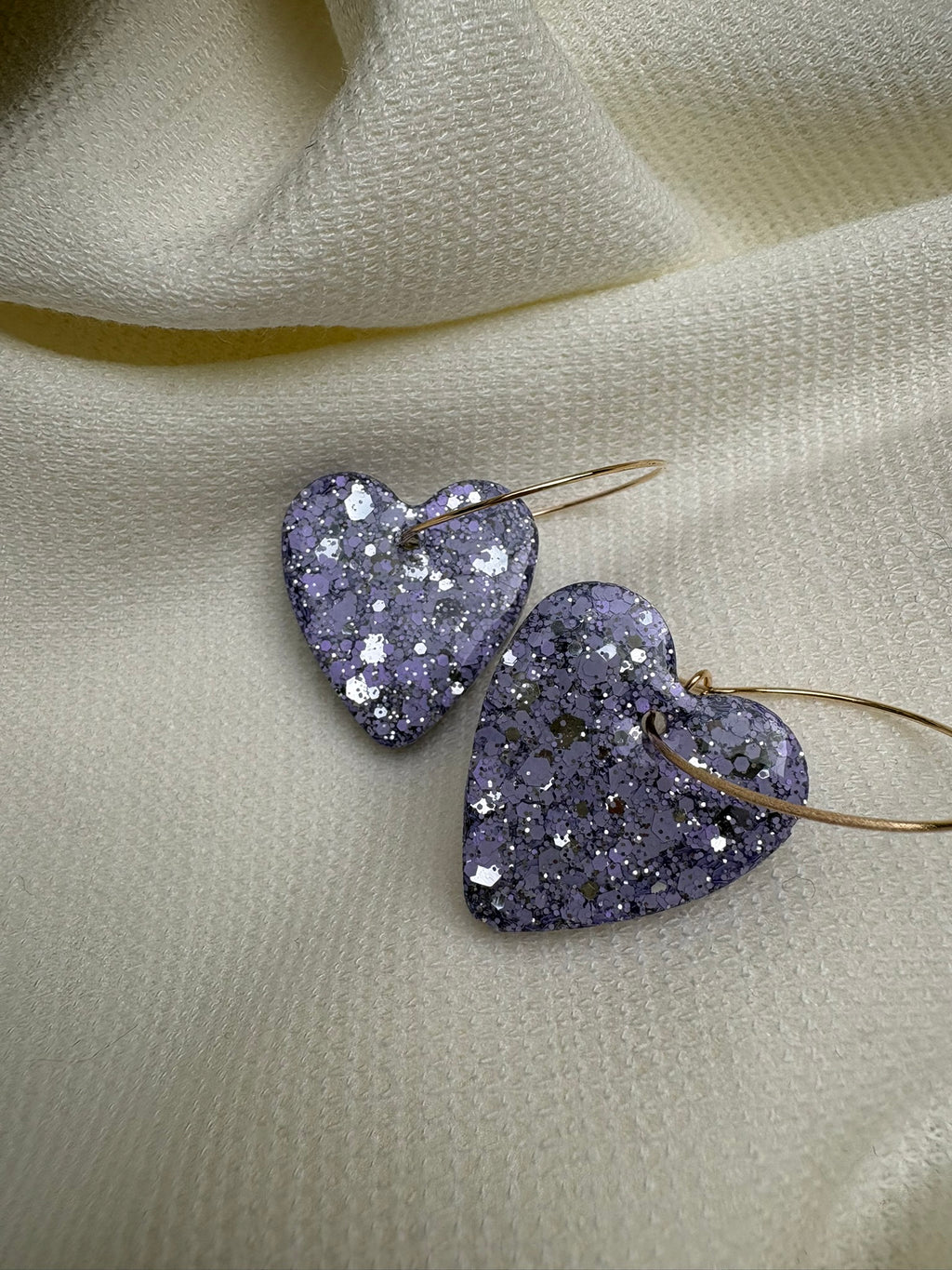 Pampilles Coeurs - taille S - Lilas pailleté