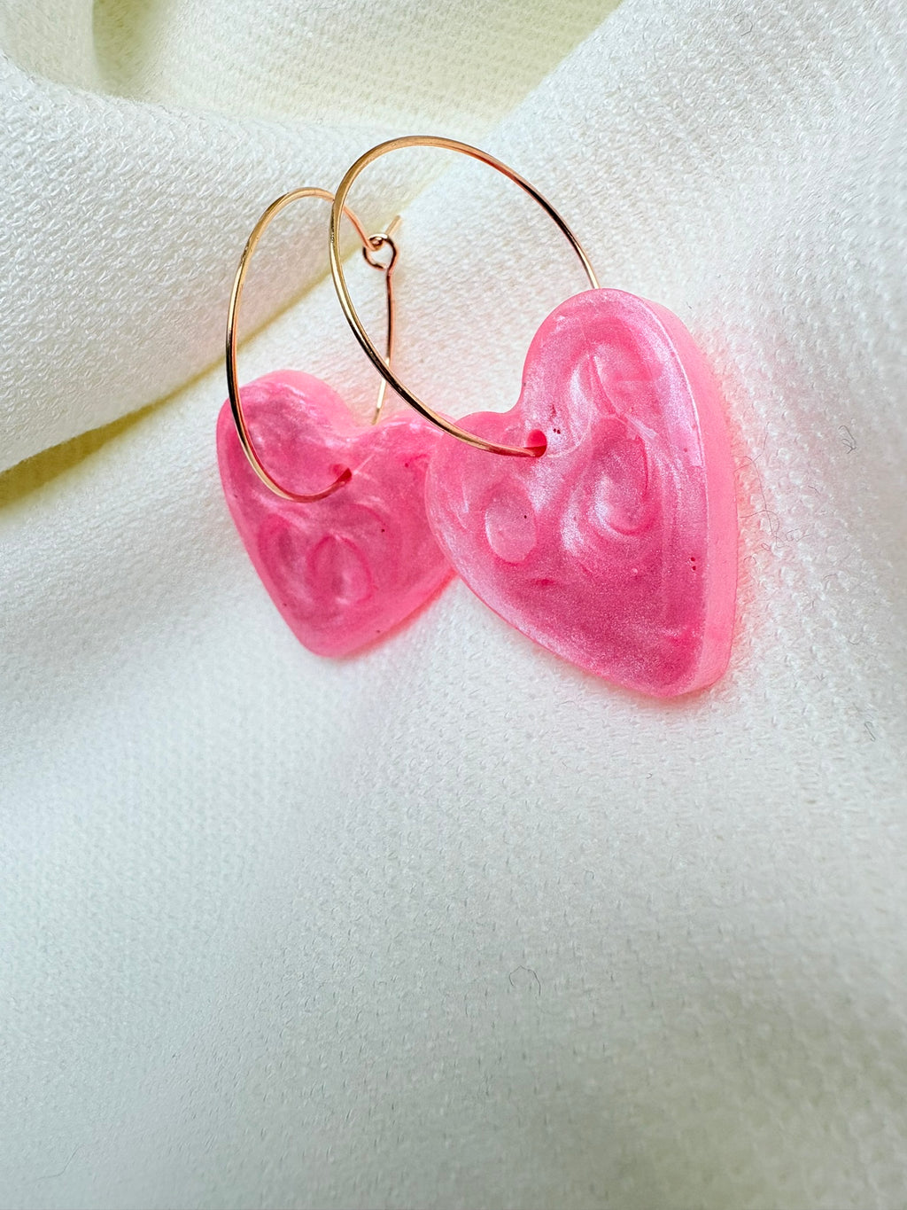 Pampilles Coeurs - taille S - Rose pastel nacré