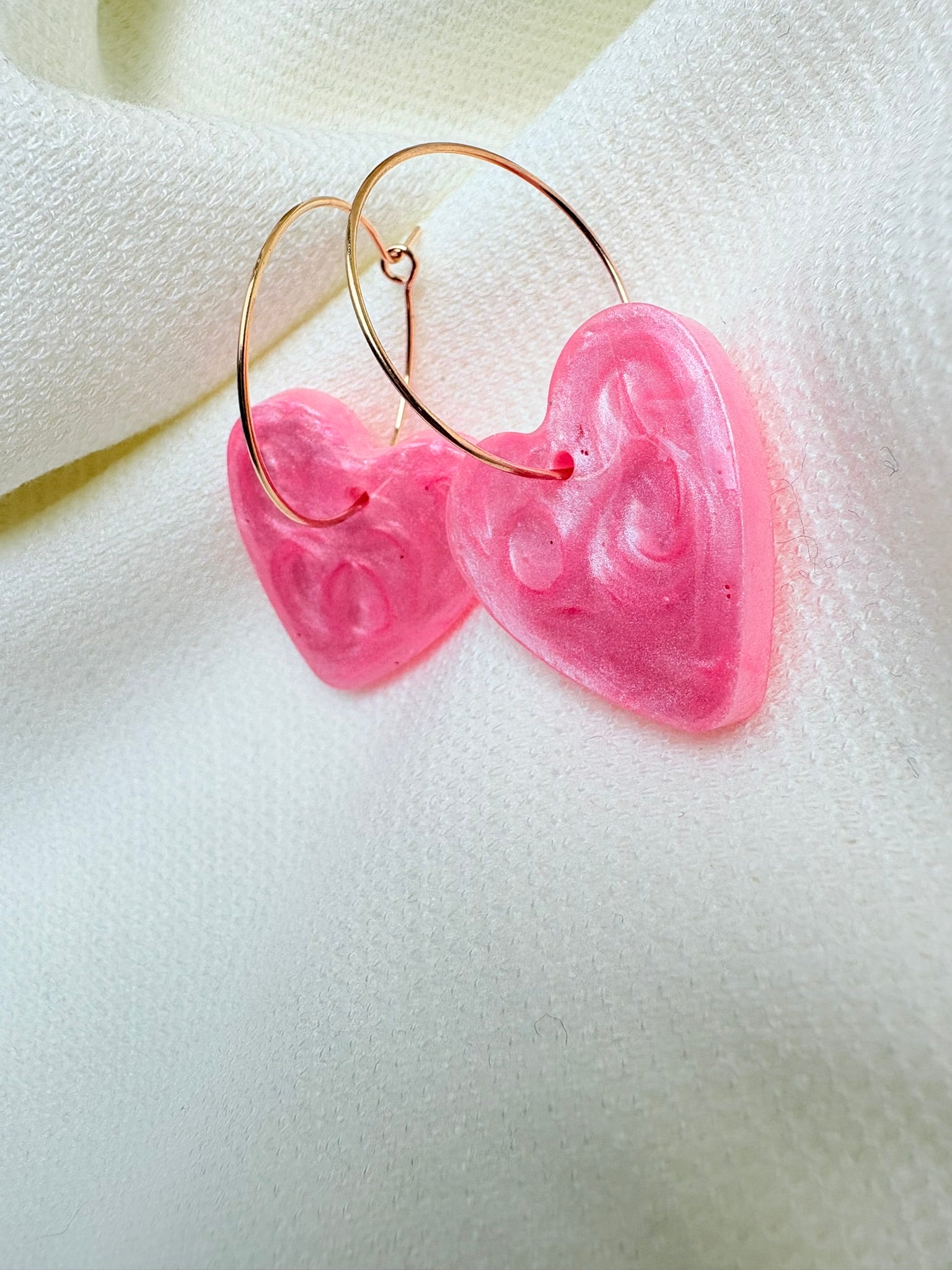 Pampilles Coeurs - taille S - Rose pastel nacré