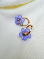 Pampilles Fleurs - taille S - Lilas nacré (sans créoles)