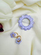 Pampilles Fleurs - taille S - Lilas nacré (sans créoles)