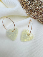 Pampilles Coeurs - taille S - Jaune pastel nacré