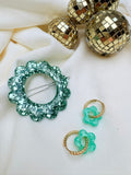 Barrette Fleur - Menthe glaciale