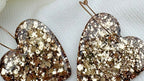 Pampilles Coeurs - taille XL - Paillettes dorées