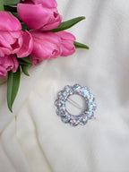 Barrette Fleur - Paillettes argentées