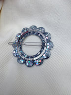 Barrette Fleur - Paillettes argentées
