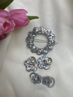 Barrette Fleur - Paillettes argentées