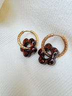 Pampilles Fleurs - taille S - Paillettes marrons