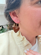 Pampilles Coeurs - taille M - Paillettes marrons