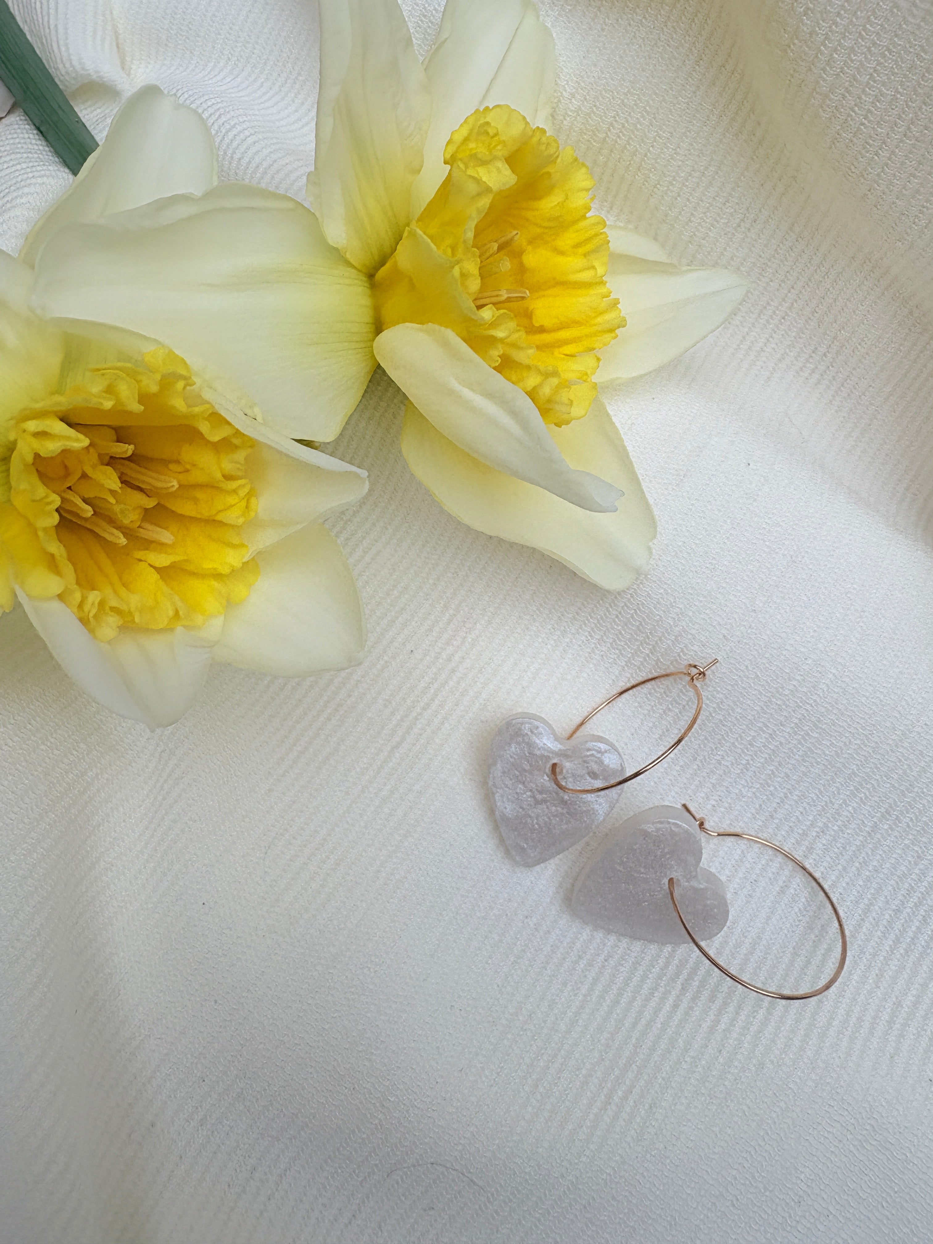 Pampilles Coeurs - taille S - Blanc nacré