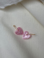 Pampilles Coeurs - taille S - Rose pastel pailleté
