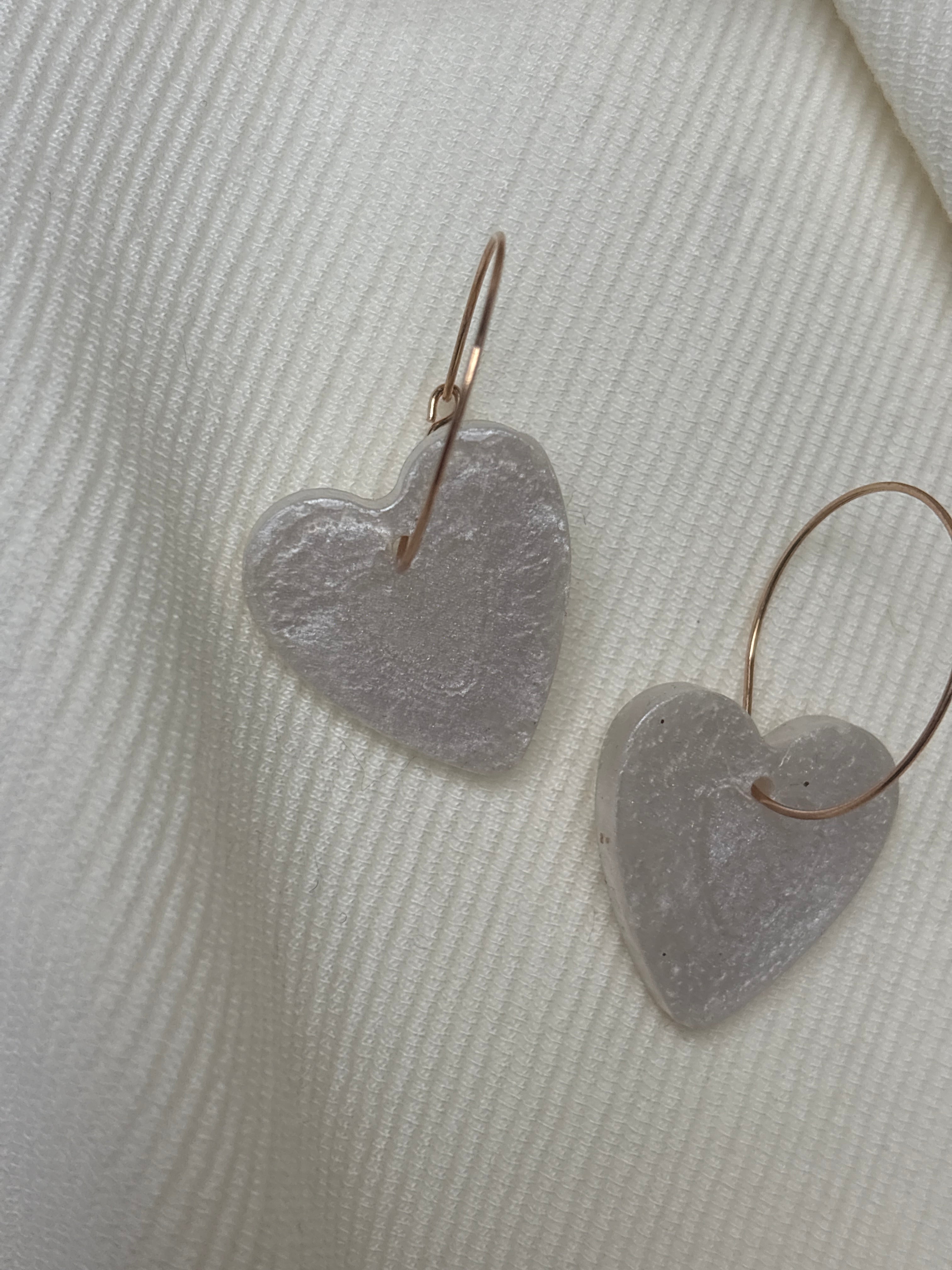 Pampilles Coeurs - taille M - Blanc nacré