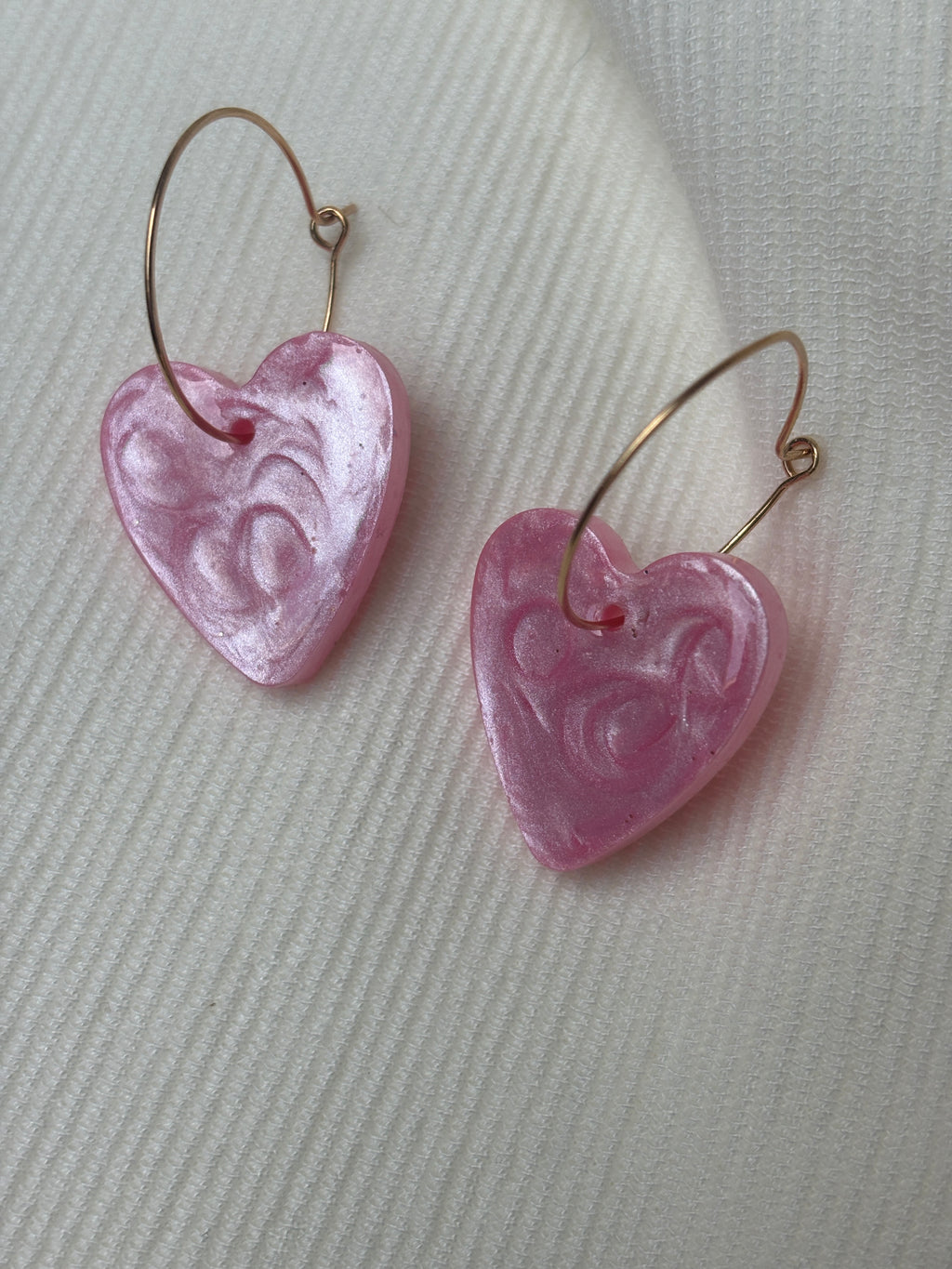 Pampilles Coeurs - taille M - Rose pastel pailleté