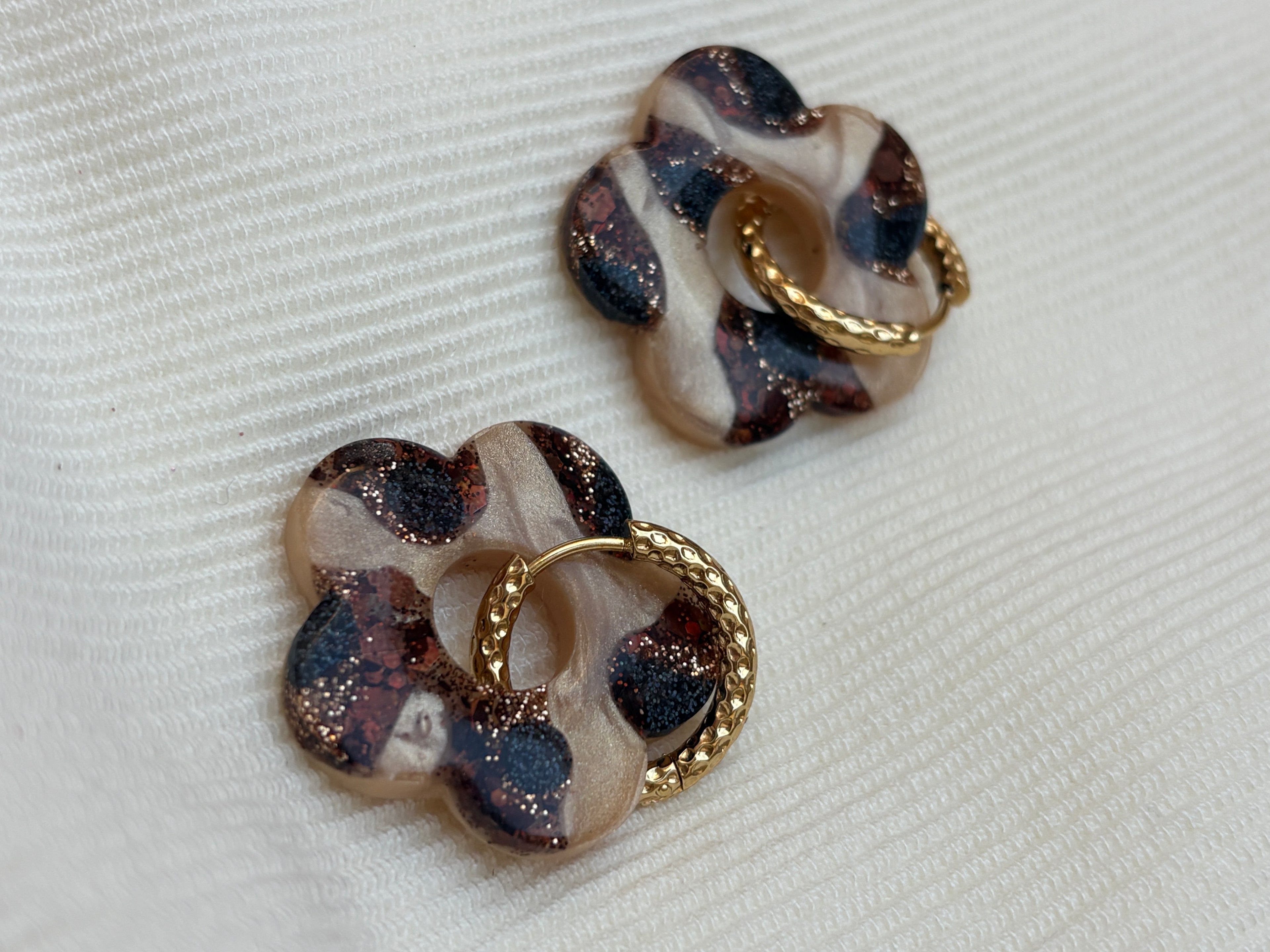 Pampilles Fleurs - taille XL - Léopard crème