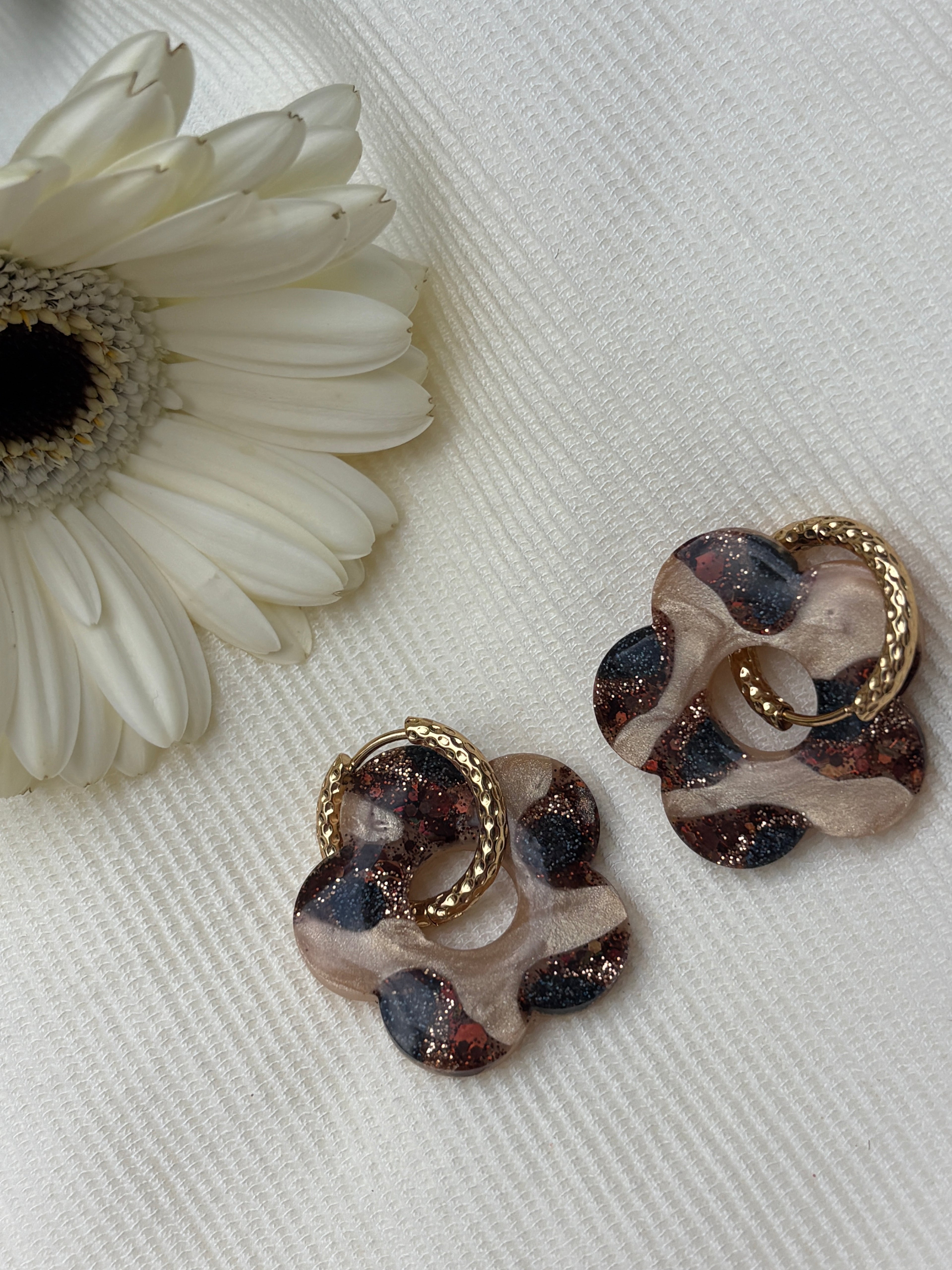 Pampilles Fleurs - taille XL - Léopard crème