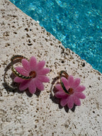 Pampilles Marguerites - Rose paillettes claires & rose nacré