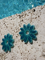 Pampilles Marguerites -Turquoise & Bleu