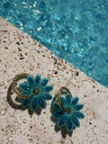 Pampilles Marguerites -Turquoise & Bleu