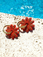 Pampilles Marguerites - Corail & Or