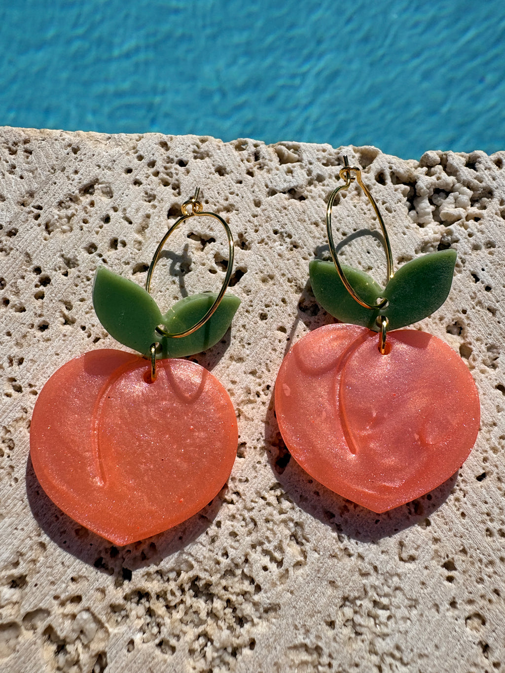 Les boucles Pêches gourmandes - orange clair nacré