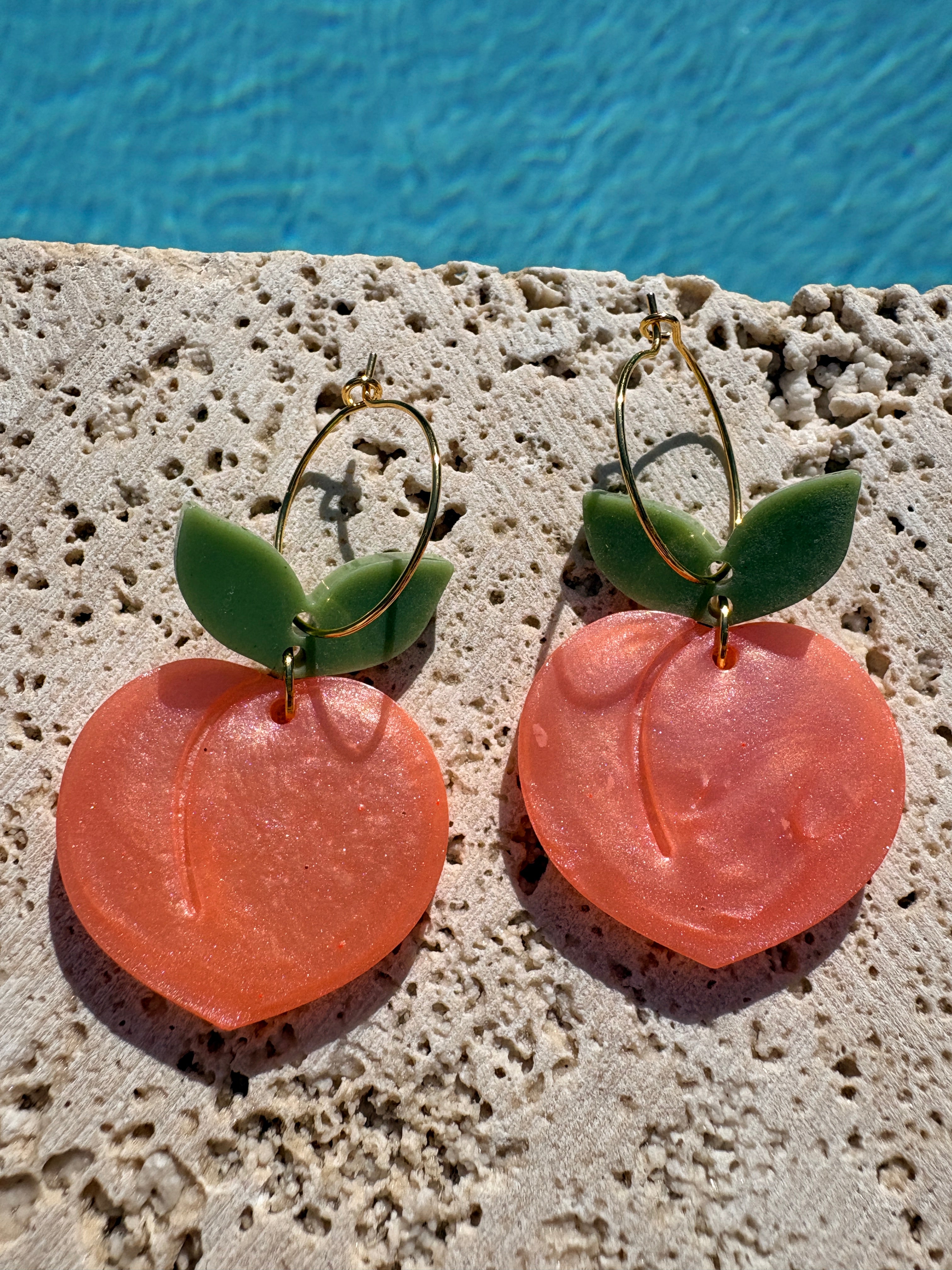 Les boucles Pêches gourmandes - orange clair nacré