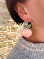 Les boucles Pêches gourmandes - orange clair nacré