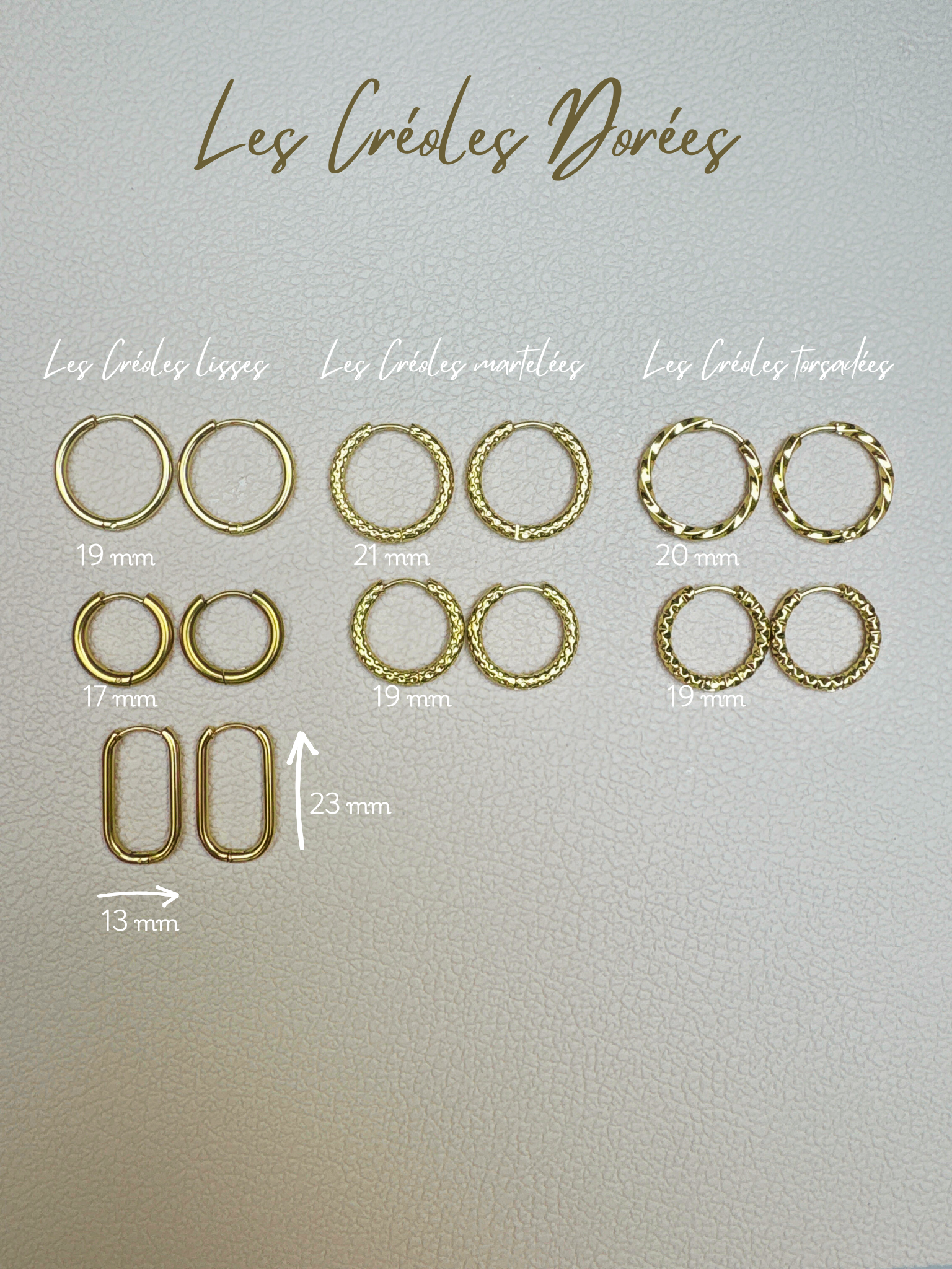 Les créoles dorées personnalisables - acier inoxydable